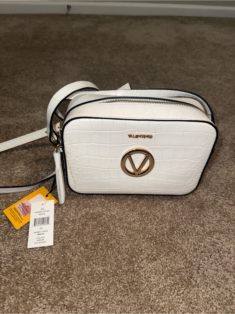 Valentino Babette Croc Leather Crossbody Bag NWT - Picture 3 of 11